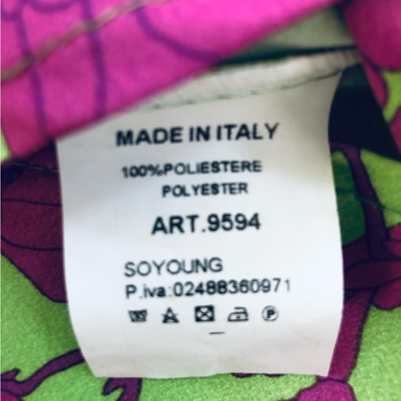 🌺🌸 Vanessa Scott Apple-Green and Frusia-Pink Draped-Neck Strap Long Dress. - Picture 12 of 16